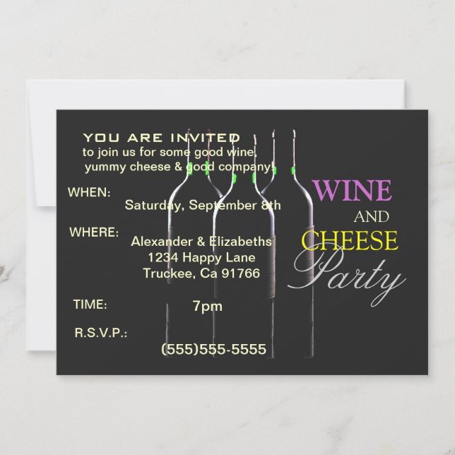 Wine and Cheese Party Invitation (Front)