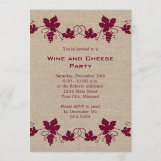 Wine and Cheese Party Invitations