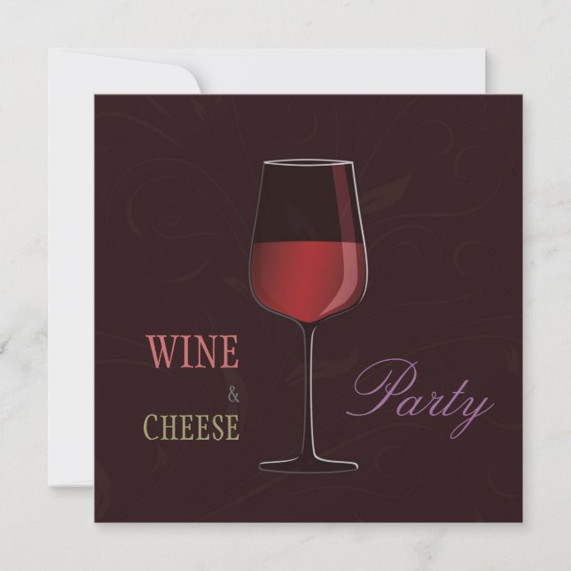 Wine and Cheese Party Personalised Invitation (Front)