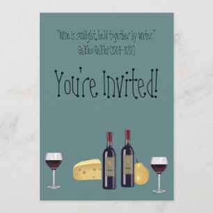 Wine and Cheese Party+Quote Invitation