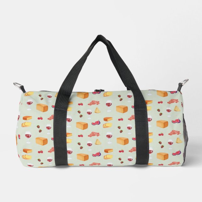  Wine and Cheese Pattern Duffle Bag (Front)