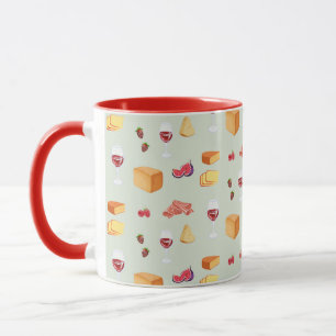 Wine and Cheese Pattern Mug