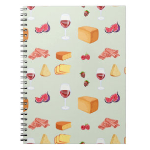 Wine and Cheese Pattern Notebook