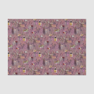 Wine and Cheese Pattern Print Tissue Paper