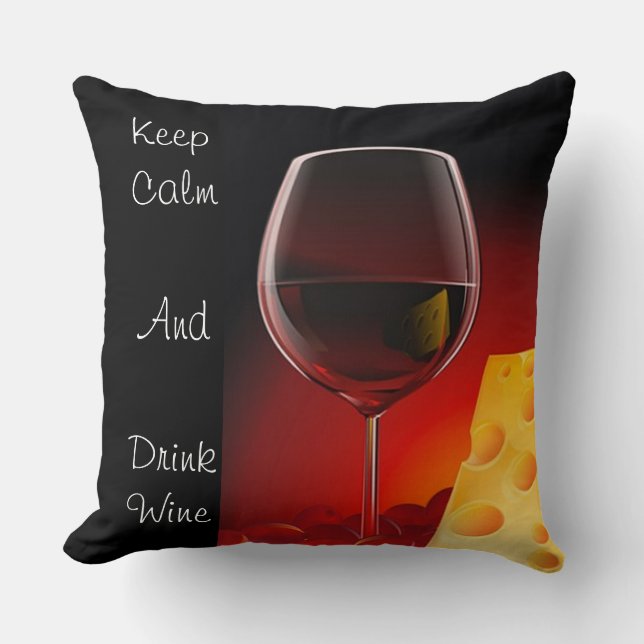Wine and Cheese Pillow (Front)
