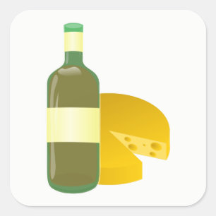 Wine and Cheese Square Sticker