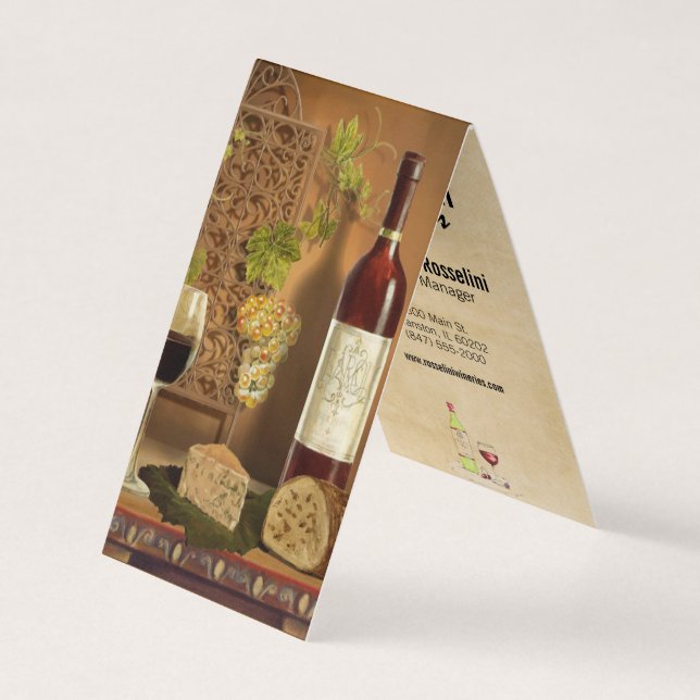 wine and cheese winery folded business card (Front)