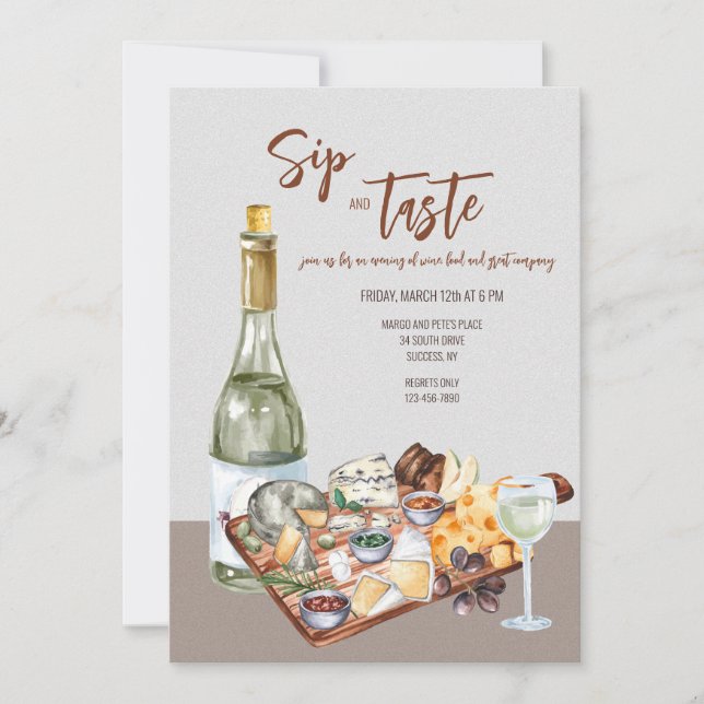 Wine and Cheeseboard Invitation (Front)