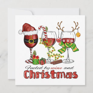 Wine and Christmas Greeting Card
