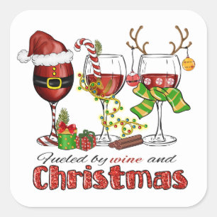 Wine and Christmas Stickers