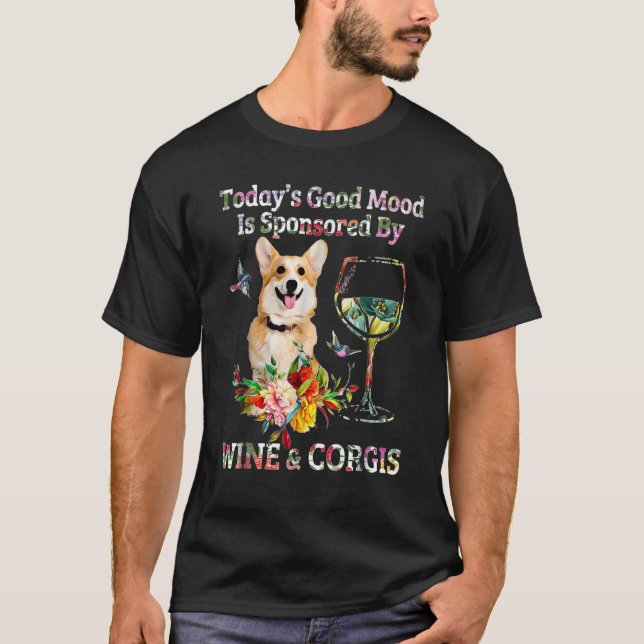 Wine And Corgis T-Shirt (Front)