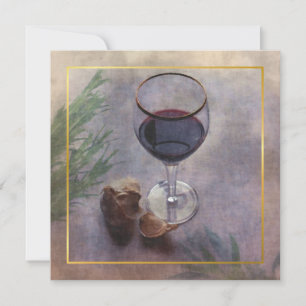 wine and garlic dinner invitation