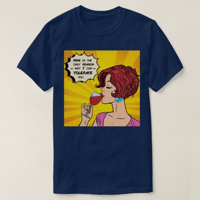Wine and girl T-Shirt (Design Front)