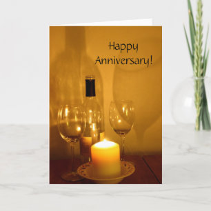 Wine and Glasses Anniversary Card