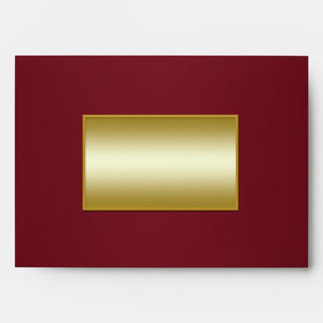 Wine and Gold Envelope for 5x7 Invitation (Front)