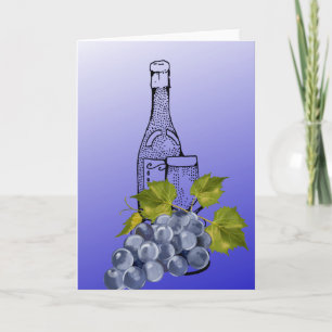 Wine and Grapes Blank Card