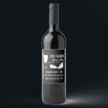 Wine And Grapes, Floral Chalkboard Wine Bar/Winery Wine Label<br><div class="desc">Wine And Grapes,  Floral Chalkboard Wine Bar/Winery Wine Bottle Label By The Business Card Store.</div>