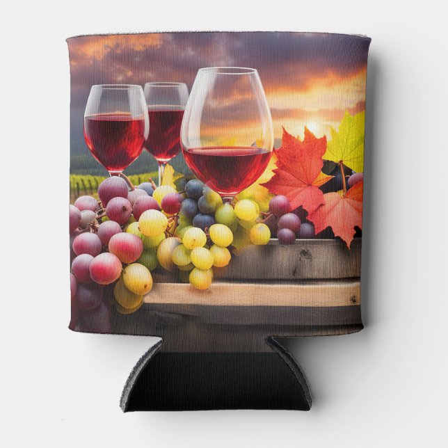Wine and Grapes Fun Beautiful Cosy Can Cooler (Front)