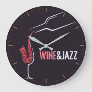 Wine and jazz large clock
