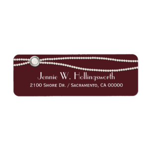 Wine and Pearls Custom Return Address Label