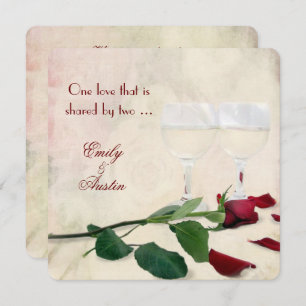 Wine and Rose wedding invitation