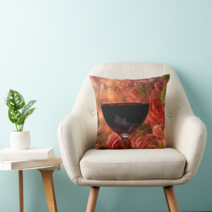 Wine and Roses Beautiful Cushion