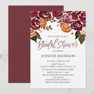 Wine and Roses Bridal Shower Invitation