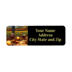 Wine and Sunflowers Return Address Return Address Label