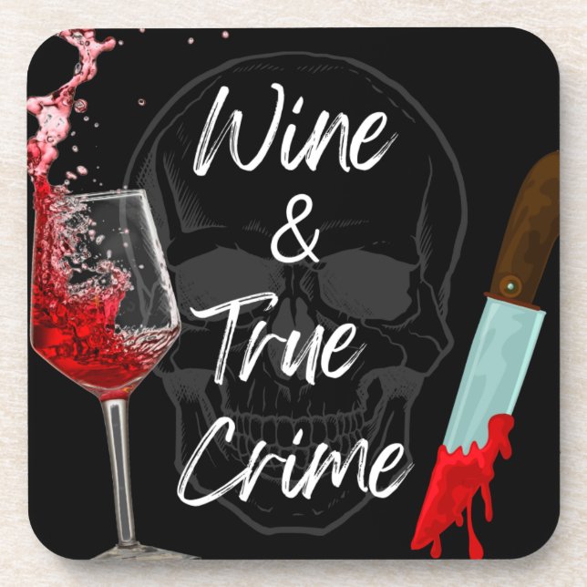 Wine and True Crime Coasters (Front)