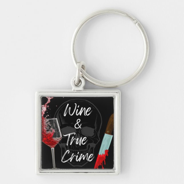 Wine and True Crime Keychain (Front)