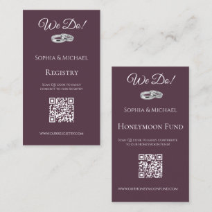 Wine and White- We Do-Wedding Rings-Registry- Business Card