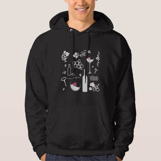 Wine Background Pattern Dark Hoodie (Front)