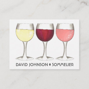 Wine Bar Glasses Sommelier Wine Expert Winery Business Card