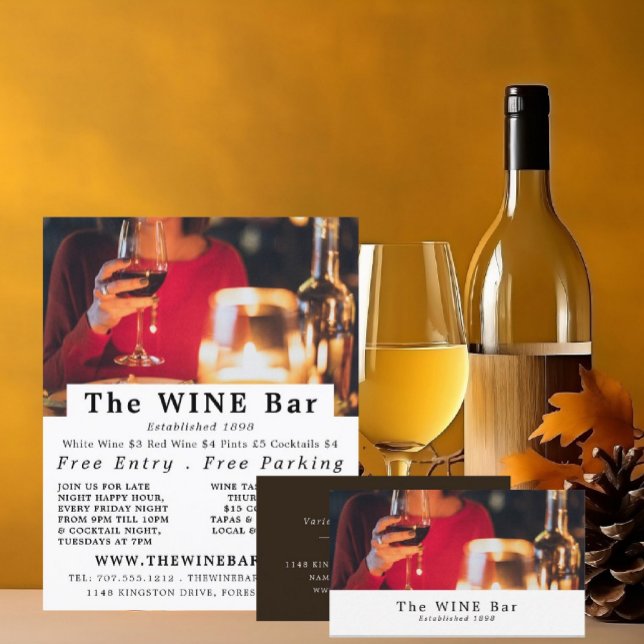 Wine Bar Scene, Wine Bar/Winery Business Card (Creator Uploaded)