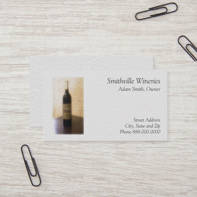 Wine Bar Winery Business Card (Front/Back In Situ)