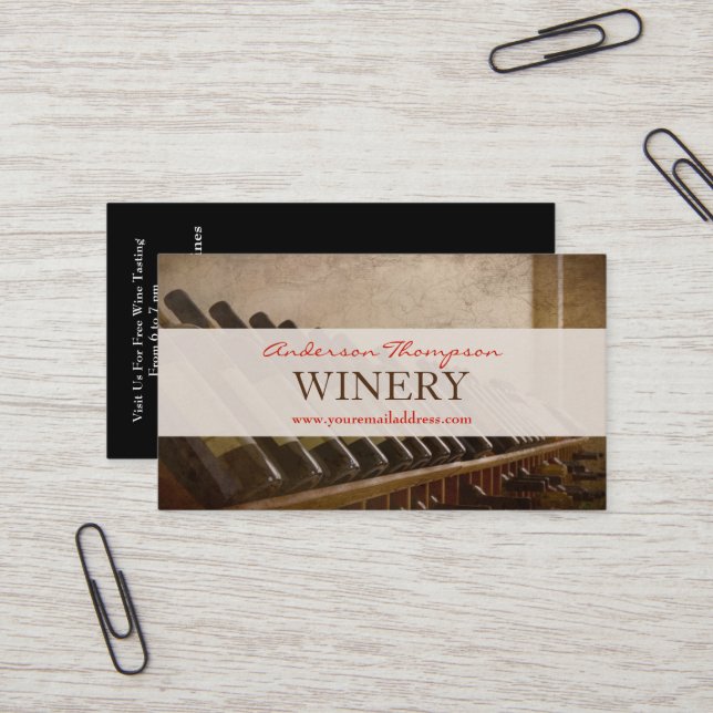 Wine Bar Winery Business Card (Front/Back In Situ)