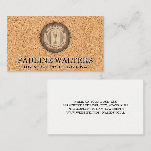 Wine Barrel | Cork Business Card (Front/Back)
