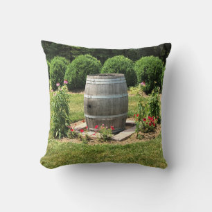 Wine Barrel Garden Decor, Chateau Morrisette, VA Cushion