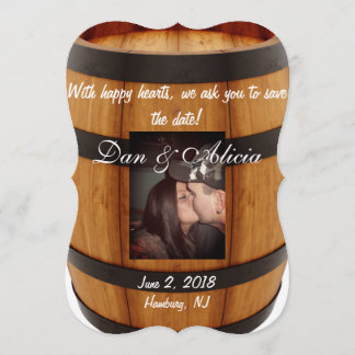Wine Barrel Save the Date