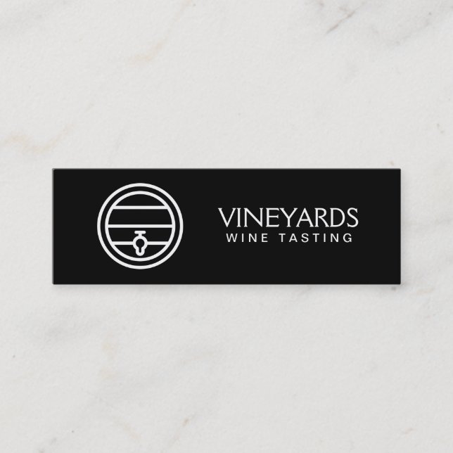 Wine Barrel | Wine Accessories Pattern Mini Business Card (Front)