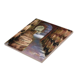 Wine Barrels in the Wine Cellar Tile