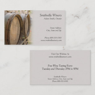 Wine Barrels Winery Business Card