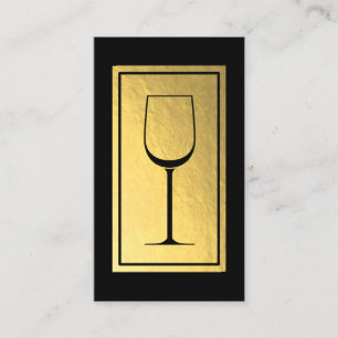 Wine Bartender Sommelier Faux Gold Foil Business Card
