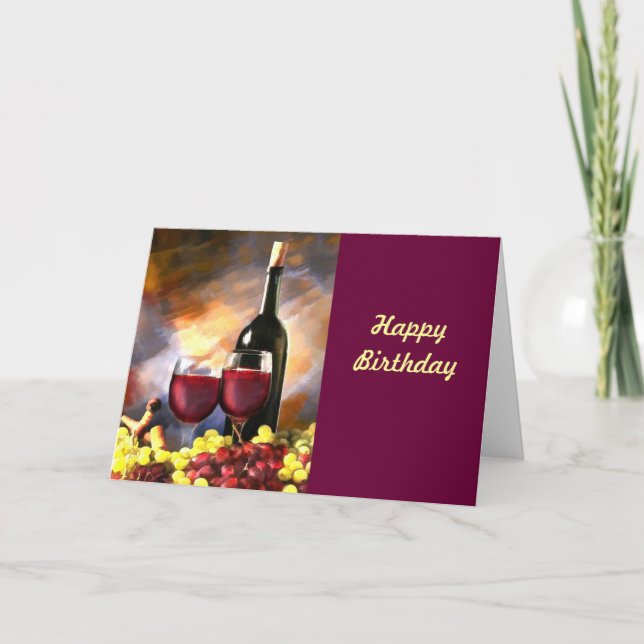 Wine Before and After Birthday Card (Front)