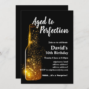 Wine birthday invitation, Aged to Perfection Invitation