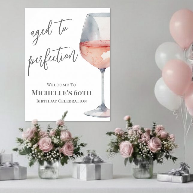 Wine Birthday Party Welcome Sign (Wine Birthday Party Welcome Sign)