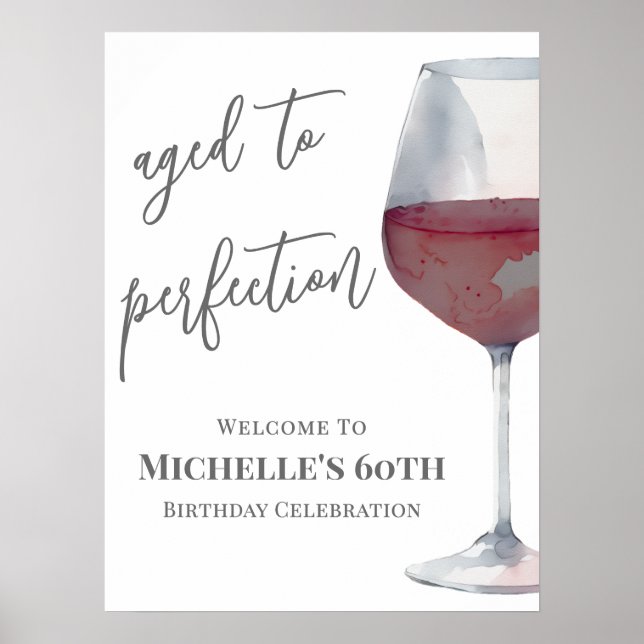 Wine Birthday Party Welcome Sign (Front)