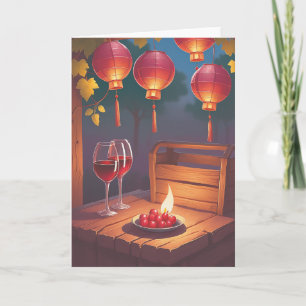 Wine Birthday Wishes Card