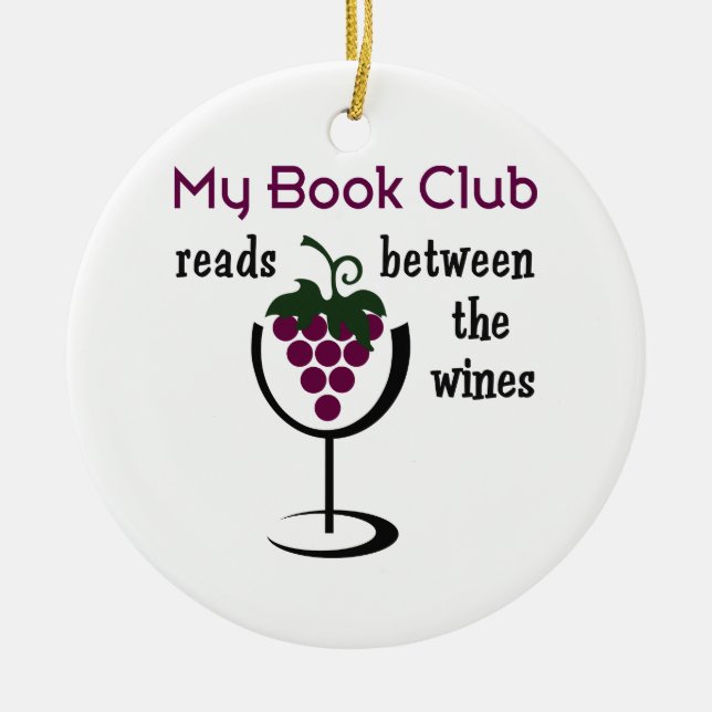 Wine Book Club Ceramic Ornament (Front)