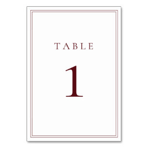 Wine Bordeaux Classic Minimalist Table Number